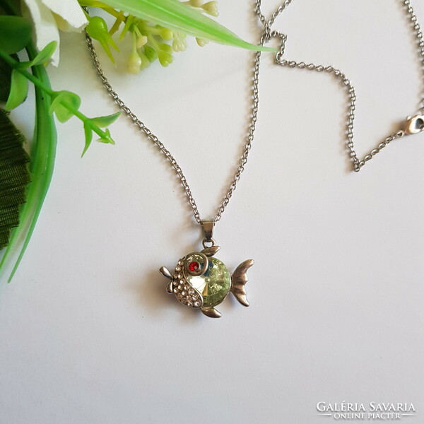 New rhinestone fish necklace in the shape of a fish