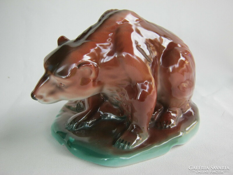 Jelzett porcelán barna medve mackó maci