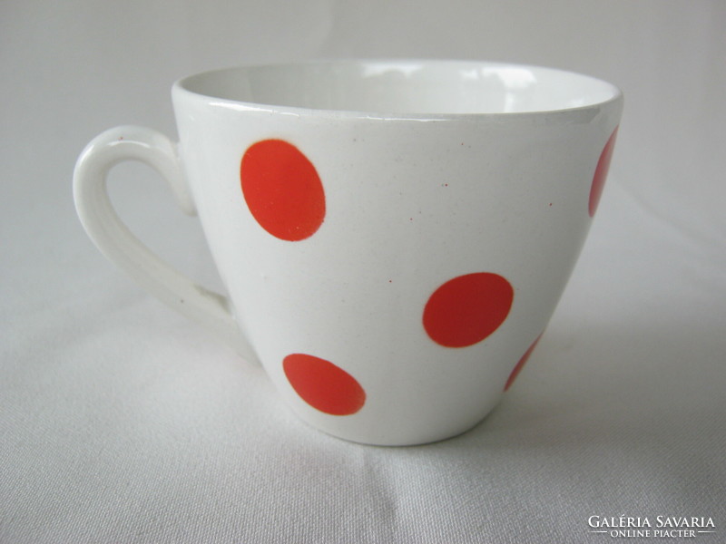 Granite ceramic red polka dot cappuccino coffee cup mug