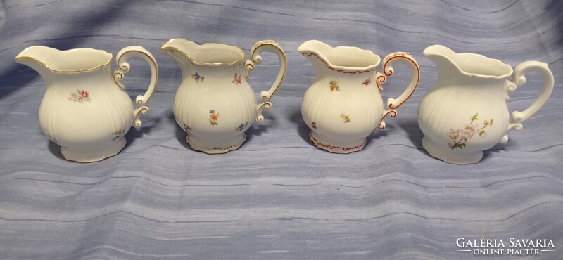 4 Zsolnay, baroque spout. Small floral, purple peach floral. I hope someone will be happy with them.