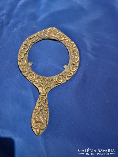 Copper hand mirror that can also be placed on the wall