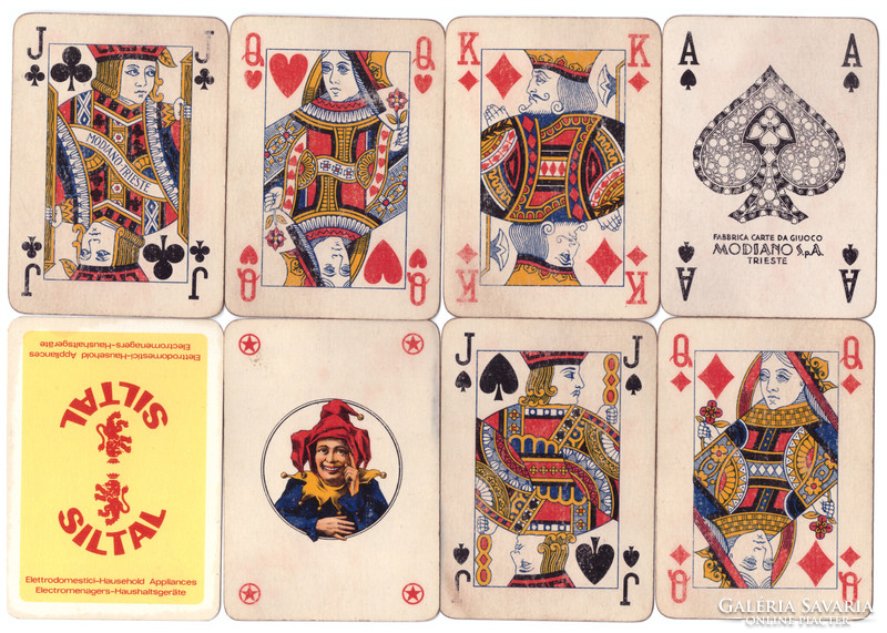 161. Francia kártya Modiano Trieszt Nemzetközi kártyakép 49 lap + 2 joker 1975 körül