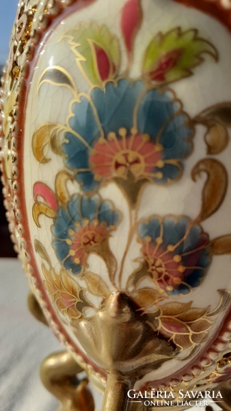 Decorative ceramics from the Zsolnay Renaissance series, 1880s