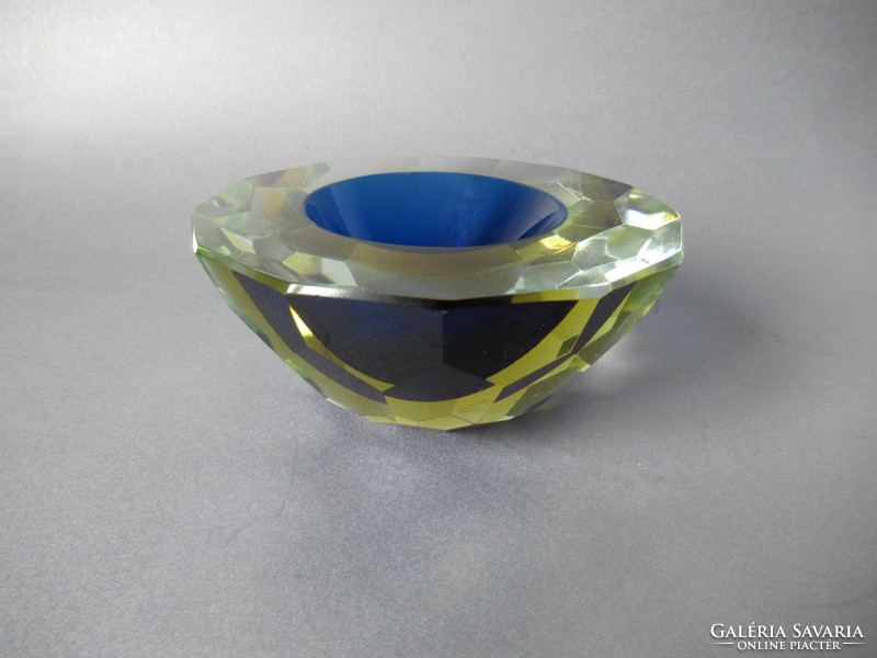 Diamond cut bowl (murano, sommerso)