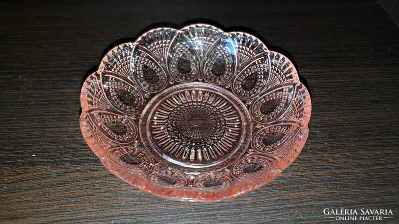 1 pc. Beautiful peach blossom colored glass bowl.