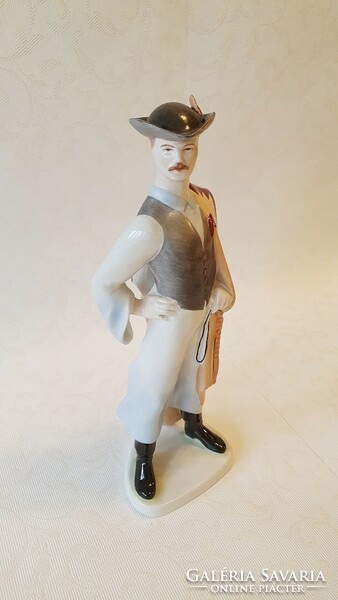 Old Aquincum porcelain. A lad with a foal in folk costume.
