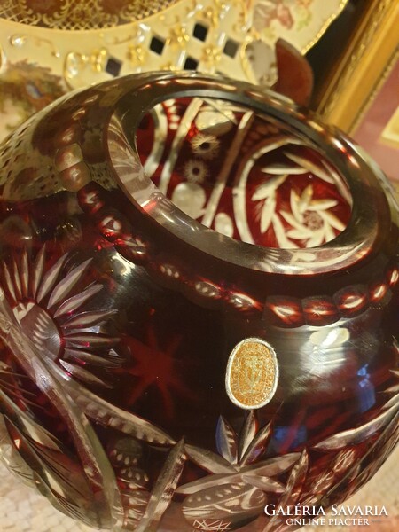 Burgundy polished glass crystal set
