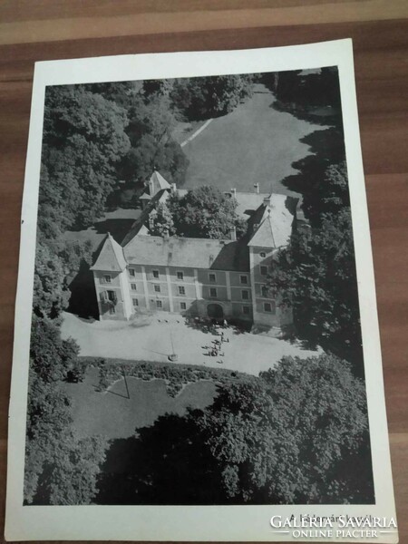 Légifotó, A hédervári kastély, lap mérete: 16 cm x 11,5 cm