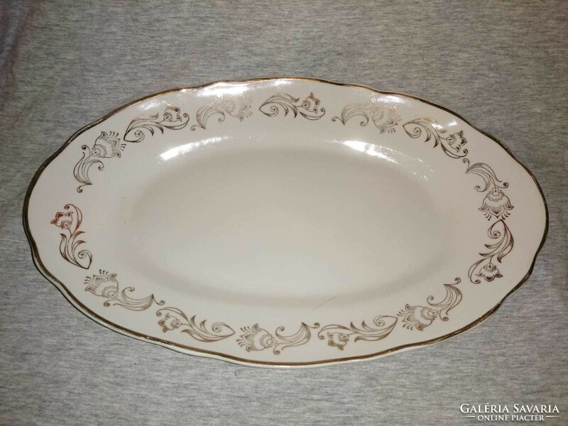 Antique gilded porcelain tray, table center 22.5*36 cm (a5)