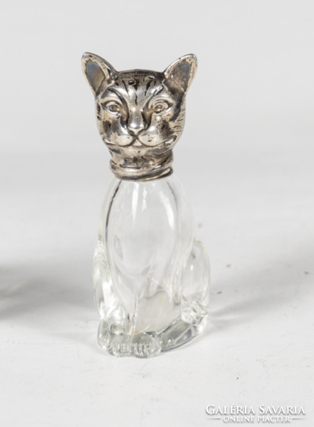 Ezüst cica alakú só-bors szóró