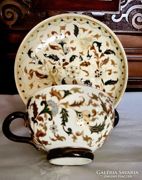 Zsolnay Persian decorative tea cup + base