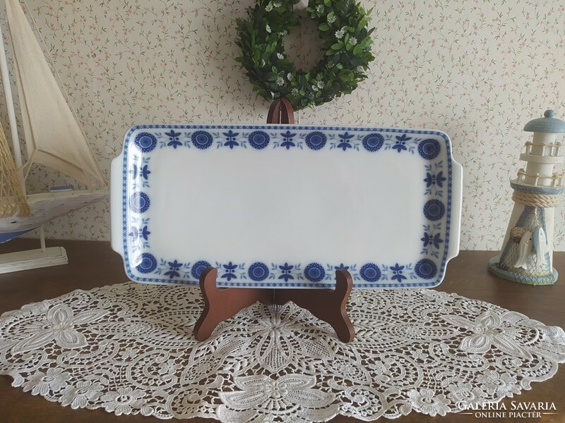Porcelain tray with blue pattern