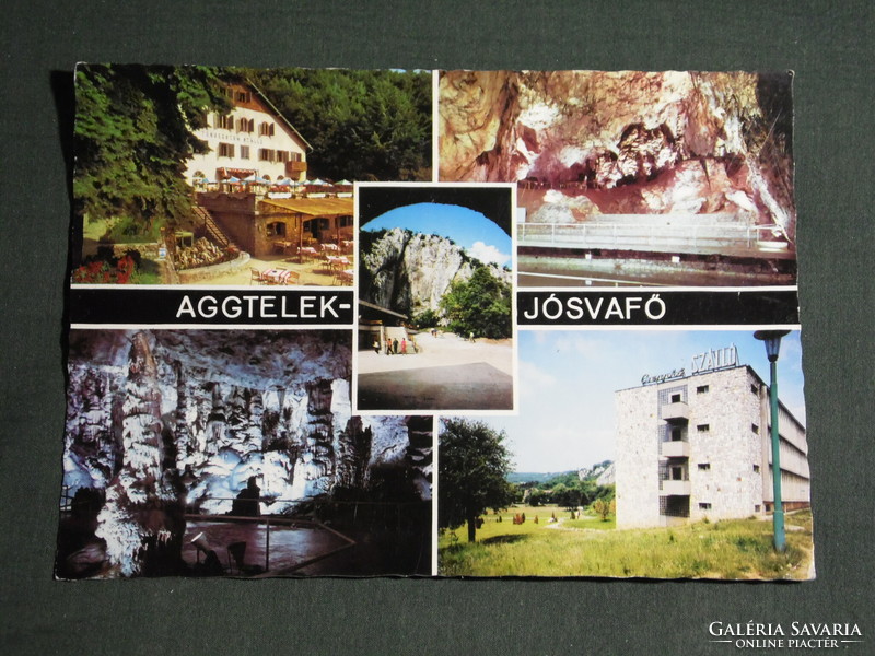 Postcard, aggtelek jósvafő, mosaic details, stalactite cave, resort, hostel, restaurant