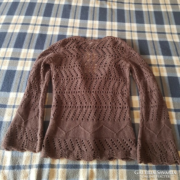 Chocolate brown crochet jacket top cardigan