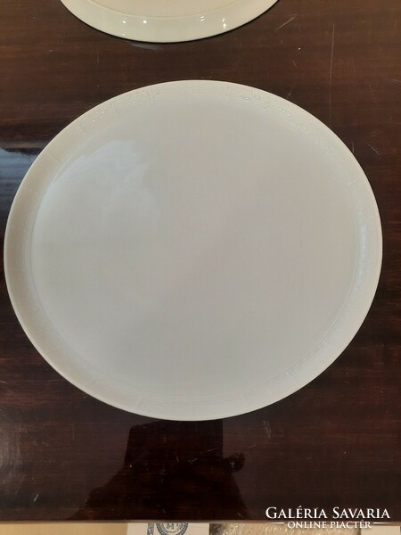 Fehér Herendi porcelán kör alakú kínáló tál, pizza tál