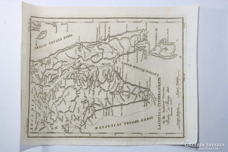 12 db 200 éves antik térkép Az ifju Anacharszis' útazása Görög-Országban könyvből