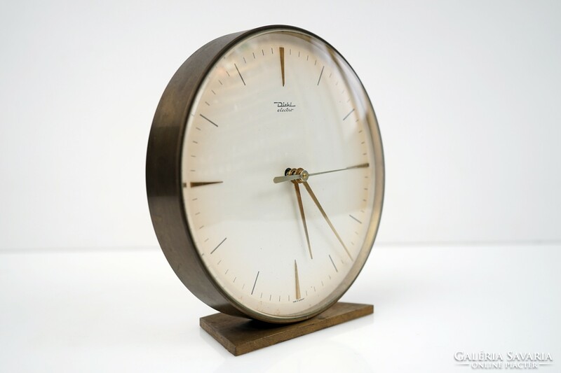 Vintage diehl electro fireplace clock / mid-century German / quartz / retro / old