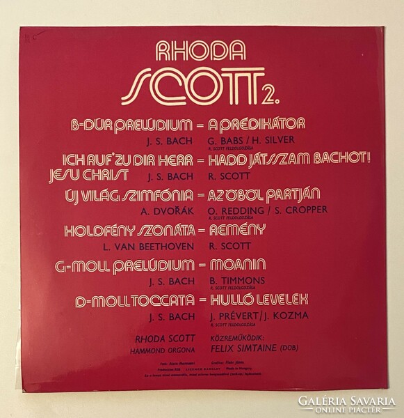 Rhoda scott 2 - made in hungary pepita - retro vinyl record