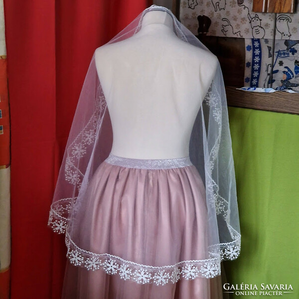 Wedding fty121 - Lace Edge Combless Ecru Bridal Veil Spanish Veil