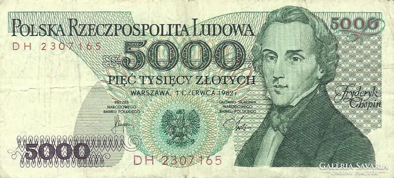 5000 Zloty zlotych 1982 poland 2.