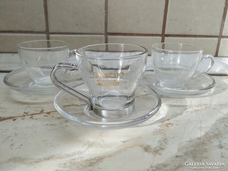 Glass coffee set for sale! Glass coffee cup with small plate 3 pieces for sale!