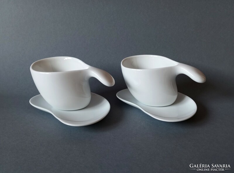 Ulraritka alessi future system tea cup pair designed by jan kaplicky 2008