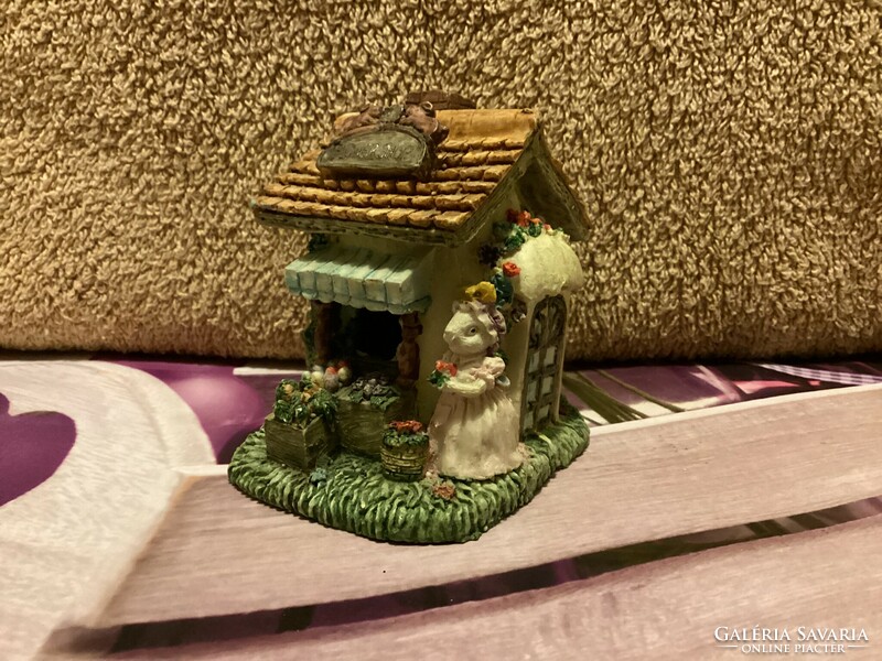 Miniature openable bunny house model toy mini garden decoration