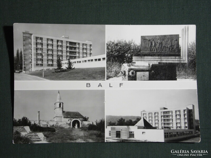 Postcard, balf, mosaic details, Serbian Antal monument, spa hotel, hotel, church