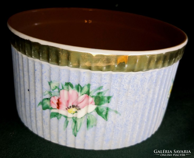 Dt/376 - vintage royal worcester hand painted, round, porcelain fireproof baking dish