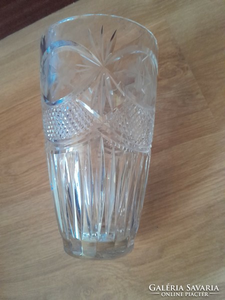 The lead crystal vase is beautiful