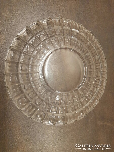 Art deco stílusú régi üveg süteményes tányér