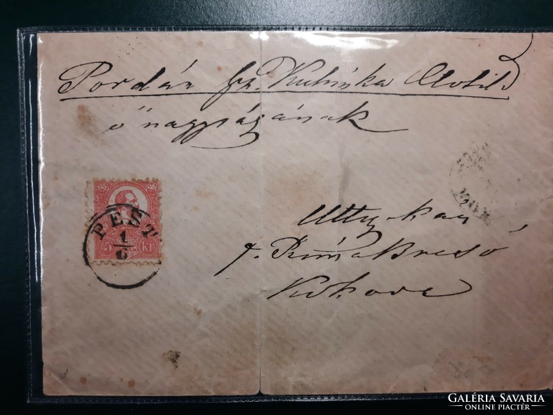 1871. 5 Cr. Lithograph on paper. Pest-vukove - rimaszombathely