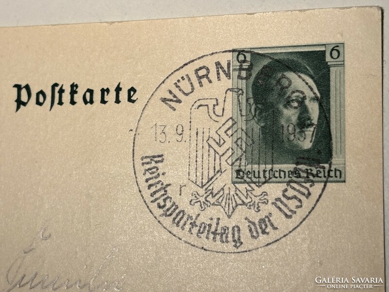 Eredeti német nácipárt (NSDAP) pártnap 1937 9.13.alkamából kiadott le lap szép állapotpan!Bélyegezve