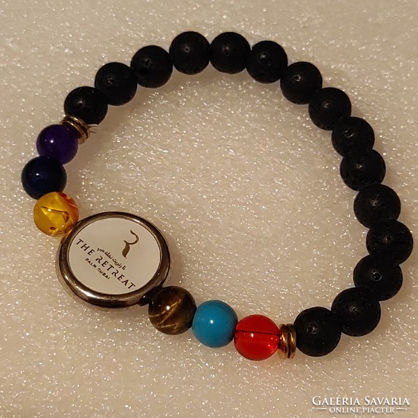 Dubai chakra lava stone rubber bracelet