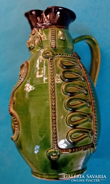 Miska jug green glazed ceramic