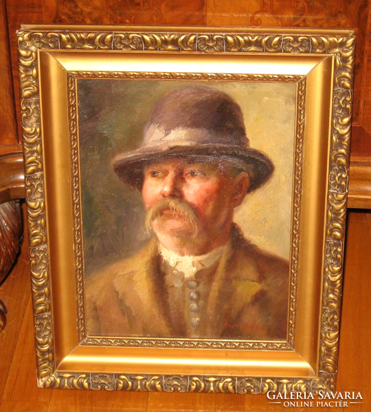 Kecskemét painter! Original Lajos Tóth of Bajna /1887-196 / picture: farmer, male portrait