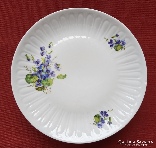 5db Henneberg német porcelán kistányér süteményes tányér kék ibolya mintával ibolyás