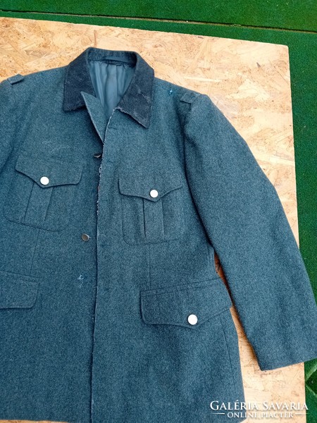 Gray military post jacket, for war games and doll building.