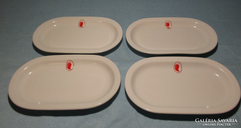4 Pcs retro lowland pickles, hot dogs bowl, plate with paprika pattern