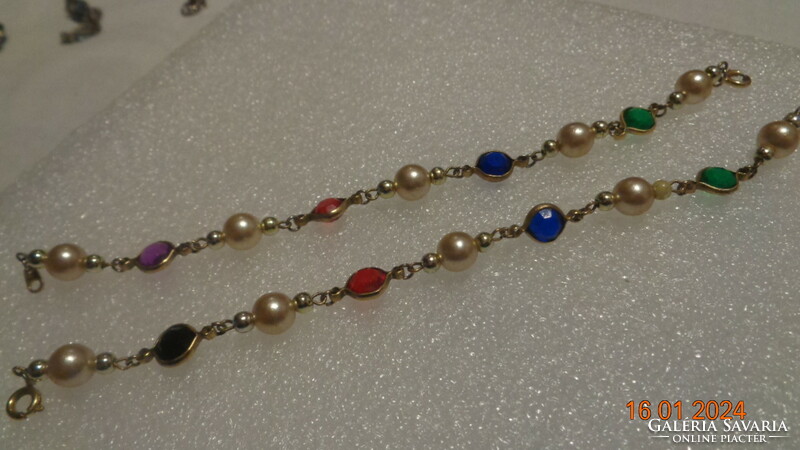2 bracelets, with beautiful stones, approx. 20 cm