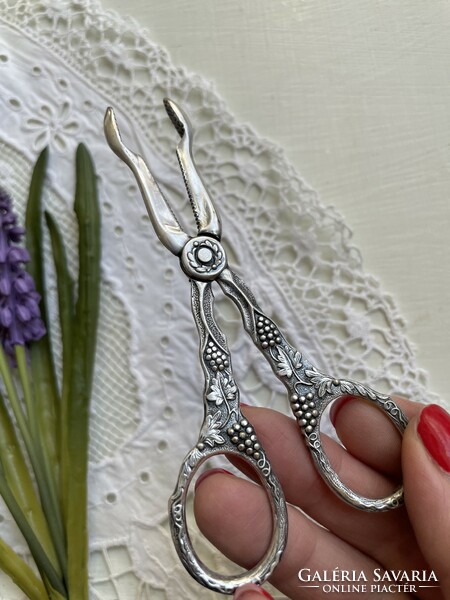 Silver-plated grape scissors decorated with beautiful grapes