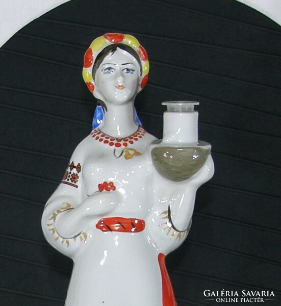 Retro Szovjet figurális porcelán palack - Polonne porcelán - 32 cm