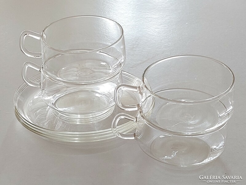 Retro Saale Glas üveg teás csésze 4 db