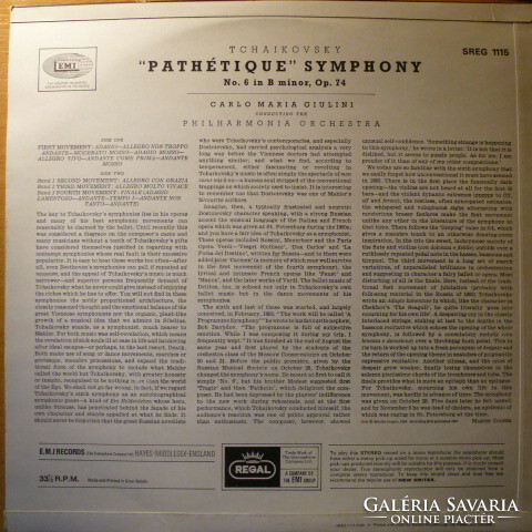 Tchaikovsky /Giulini Conducting Philharmonia Orch.-Symphony No.6 In B Minor, Op.74 "Pathetique" (LP)
