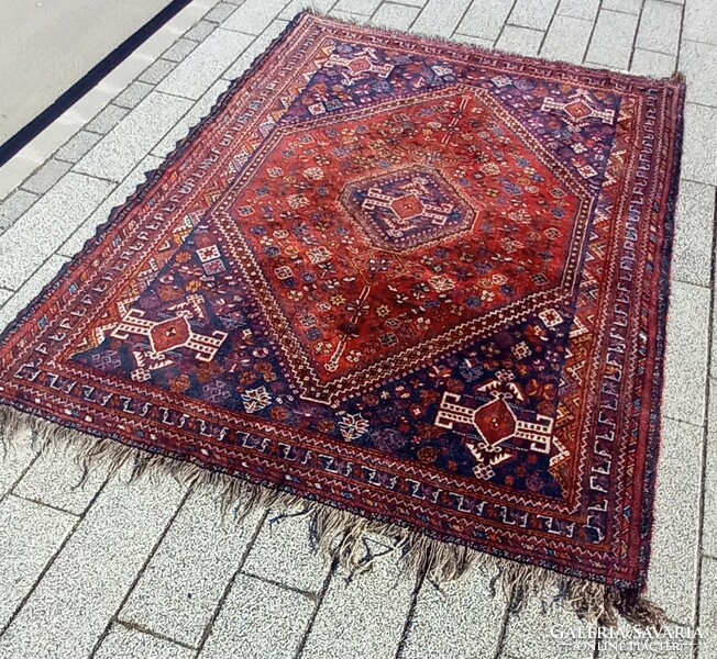 Antique Iranian Shiraz Hand Knotted Persian Rug. Negotiable