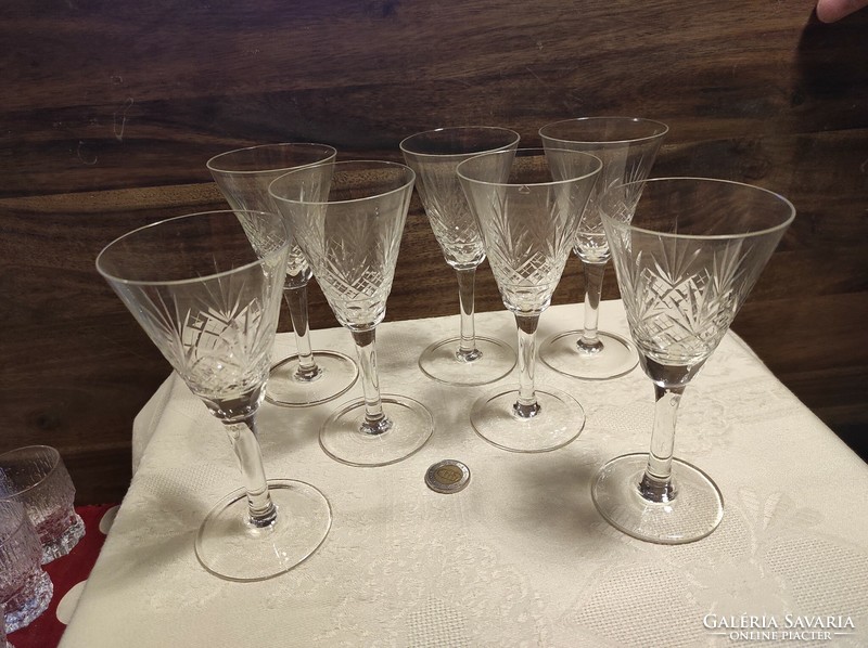 7 crystal cherry liqueur glasses
