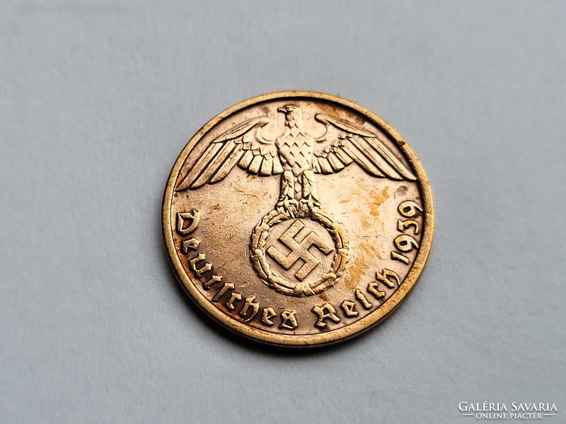 III. Birodalom szép réz 1 Pfennig 1939 B.