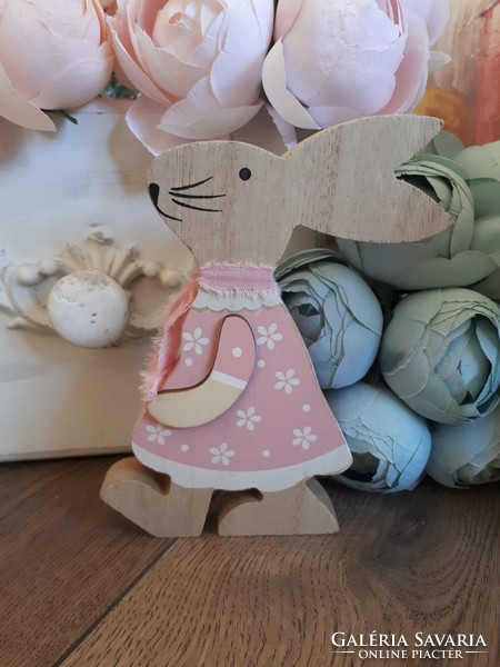 Wooden bunny pink