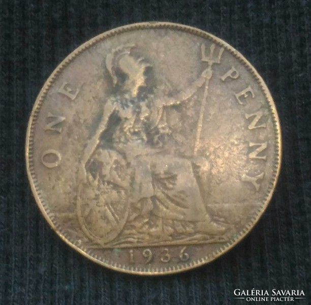 Anglia One penny 1936 - 0032