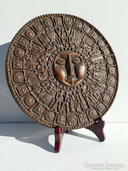 Bronze wall ornament by industrial artist Zoltán Pap